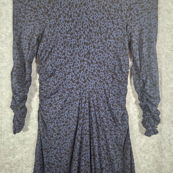 Boden Long Sleeve Midi Dress V Neck Dark Blue Women's Size 16/18R Modest Strech - Picture 6 of 9